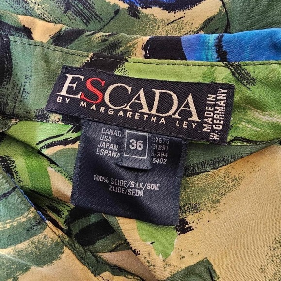 ESCADA Margaretha Ley Vintage Silk Shirt Wild Horses Print Size 36 - Picture 9 of 11